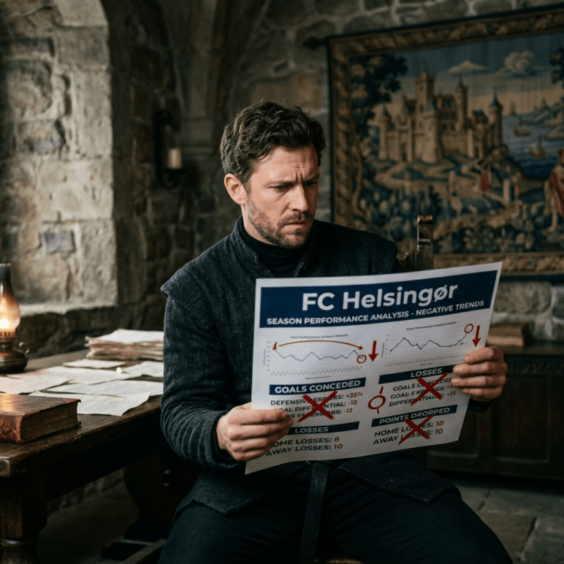 Hamlet holding negative chart titled FC Helsingør